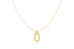  Voque Maven - Link necklaces - Silver / 14kt GP - Crystal - 50cm